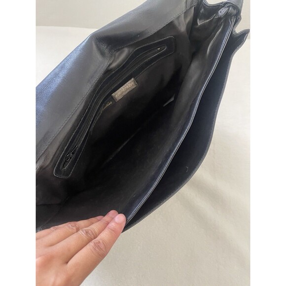 Vintage Robinson’s‎ Crescent Crossbody Genuine Leather Black Purse Made In Italy - Picture 15 of 16